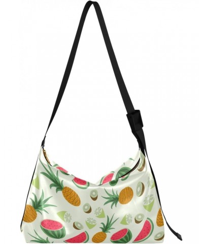 Tropical Summer Fruit Crossbody Bag Hobo Handbag Purse Fashion PU Leather Shoulder Bags for Women $16.66 Hobo Bags