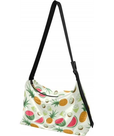 Tropical Summer Fruit Crossbody Bag Hobo Handbag Purse Fashion PU Leather Shoulder Bags for Women $16.66 Hobo Bags