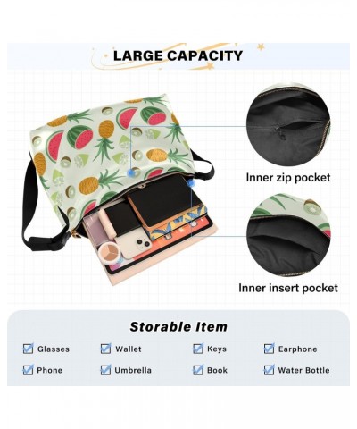 Tropical Summer Fruit Crossbody Bag Hobo Handbag Purse Fashion PU Leather Shoulder Bags for Women $16.66 Hobo Bags