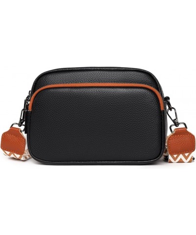 nuine Leather Crossbody Bag for Women Adjustable Guitar Strap Shoulr Bag Trendy Crossbody Camera Bag Black Brown $17.43 Totes