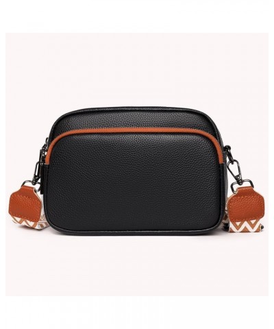 nuine Leather Crossbody Bag for Women Adjustable Guitar Strap Shoulr Bag Trendy Crossbody Camera Bag Black Brown $17.43 Totes