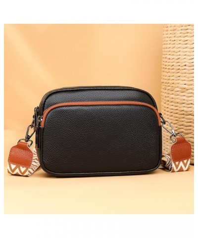 nuine Leather Crossbody Bag for Women Adjustable Guitar Strap Shoulr Bag Trendy Crossbody Camera Bag Black Brown $17.43 Totes