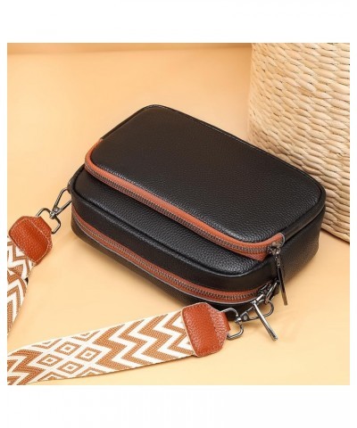 nuine Leather Crossbody Bag for Women Adjustable Guitar Strap Shoulr Bag Trendy Crossbody Camera Bag Black Brown $17.43 Totes