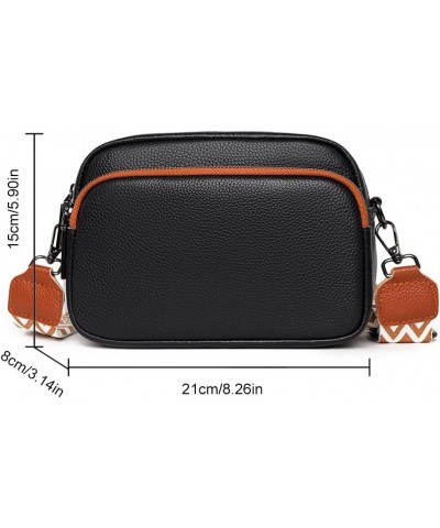 nuine Leather Crossbody Bag for Women Adjustable Guitar Strap Shoulr Bag Trendy Crossbody Camera Bag Black Brown $17.43 Totes