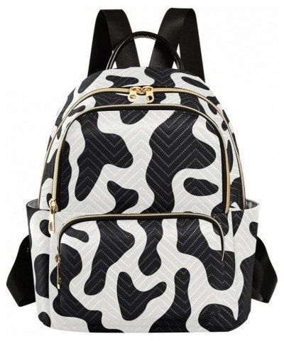 Black White Cow Print Backpack Purse for Women Small Travel Bag Fashion Daypack M 202a3294 S(10.23"x5.11"x12.59") 202a3294 $1...