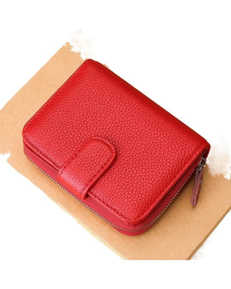 Business Card Case Leather Multifunction Bank Holder Credit Passport Clutch Organizer Wallet (Color : Brown) Red $39.64 Wallets