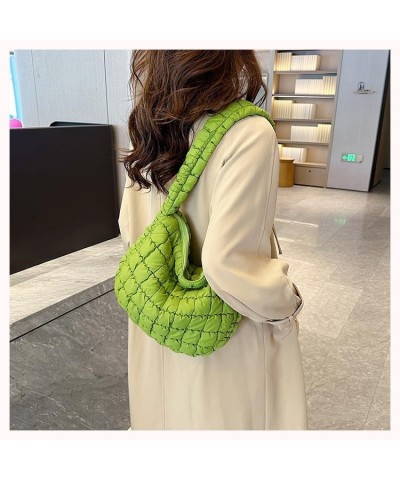 Quilted Puffer Tote Bags for Women Lightweight Quilted Padding Shoulder Bag Satchel Handbag Zip Puffer Bag Green S-yellow $11...