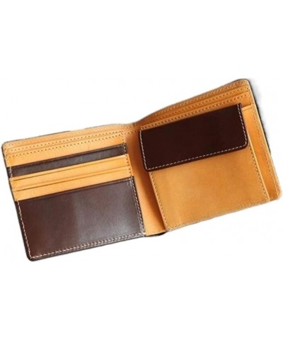 Handmade Japanese Fashion Trend Leather Cowhide Suede Short Wallet Suitable for Leisure for Gift (Color : Black) Brown $28.72...