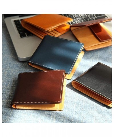 Handmade Japanese Fashion Trend Leather Cowhide Suede Short Wallet Suitable for Leisure for Gift (Color : Black) Brown $28.72...