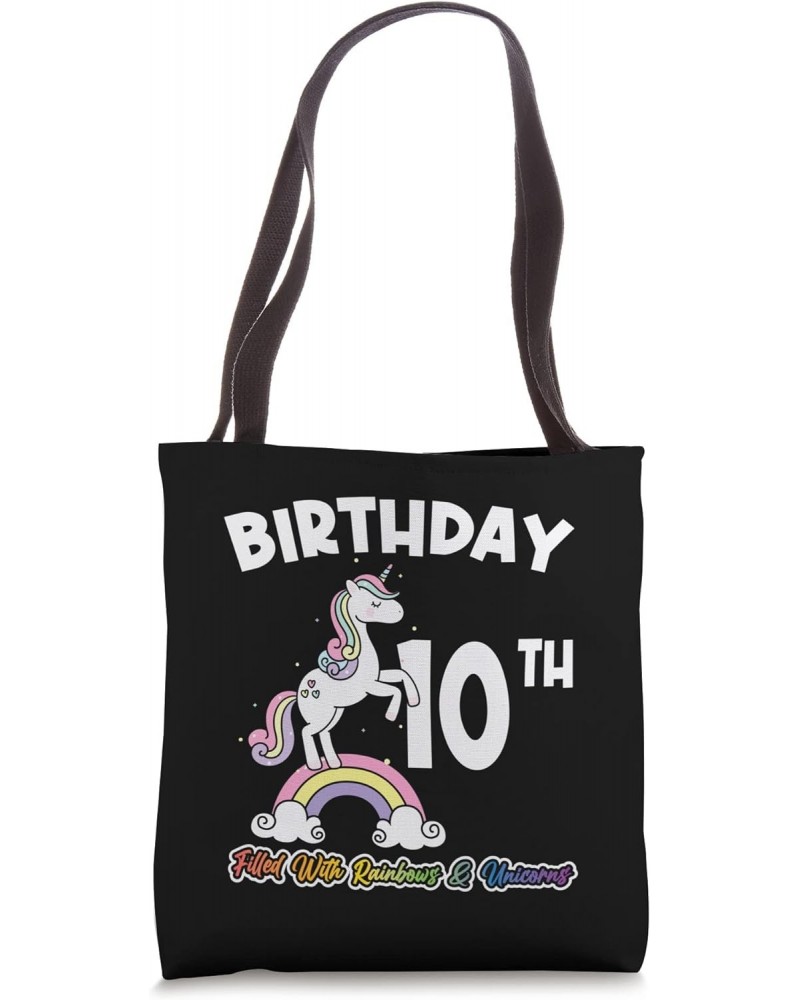 Birthday 10th rainbows & unicorns bday Tote Bag $14.00 Totes