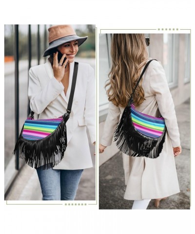 Colored Stripes Crossbody Bags for Women, Crossbody Purse Shoulder Purse and Handbags with Adjustable Strap209 $15.38 Crossbo...