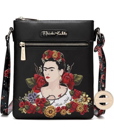 Frida Kahlo Flower Collection Cross Body Bag Black/Black $23.00 Crossbody Bags