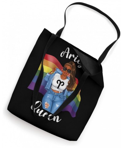 Afro Gay Aries Queen LGBTQ Black Womens Birthday April Tote Bag $15.25 Totes