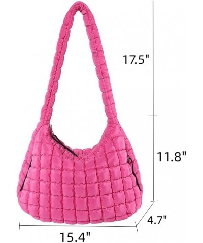 Large Puffy Shoulder Bag for Women Cross body Bags Hobos Quilted Puffer Nylon Handbag Padded Purse Work Travel Lightweight La...