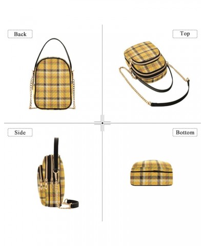 Red Maple Leaf Shoulder Handbag Women Leather Wallet Bag with Strap Quilted Women Bag Totes Purse Yellow Plaid Checked $13.25...