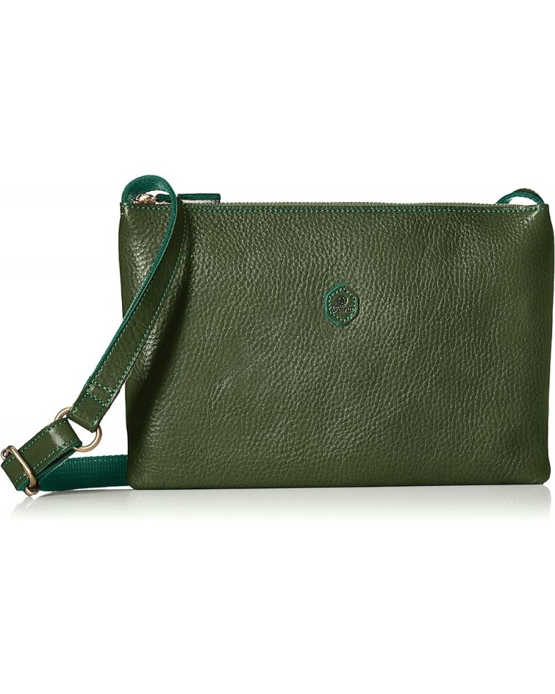 Nume Oil Shrink Leather Shoulder Bag Green $38.90 Crossbody Bags