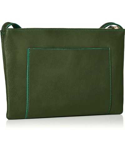 Nume Oil Shrink Leather Shoulder Bag Green $38.90 Crossbody Bags