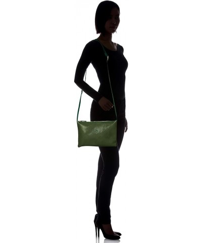 Nume Oil Shrink Leather Shoulder Bag Green $38.90 Crossbody Bags