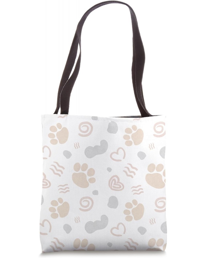 Cute Cat Dog Paw Print Cat Lover Dog Lover Paw Print Art Tote Bag $9.66 Totes