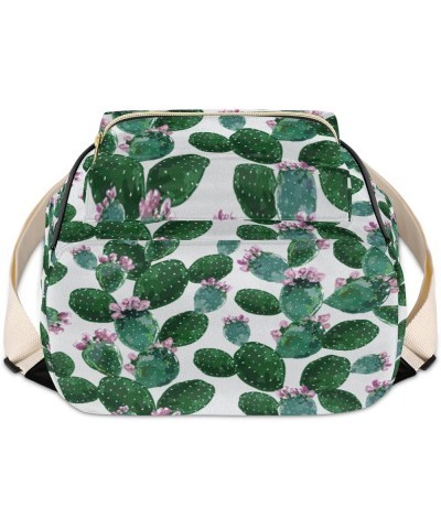 Cactus Flowers Watercolor Leather Backpack for Women Fashion Leather Bags for Women Small Leather Backpack for Women Mini Lea...