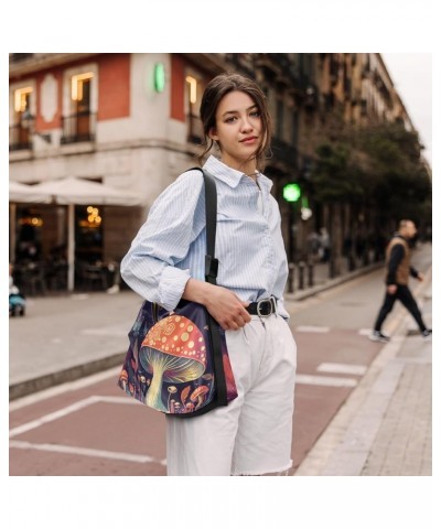 Reggae Color PU Leather Shoulder Bag Shoulder Tote Bag Men's Cross Body Bag Fantasy Mushroom Butterfly $17.01 Hobo Bags