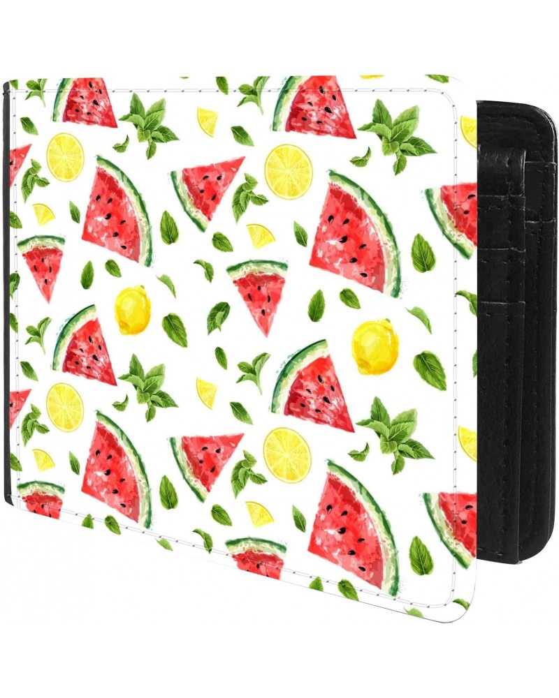 Unique Desige Pattern - Slices fresh watermelon, Slim Front Pocket Wallet Billfold RFID Blocking $11.05 Wallets