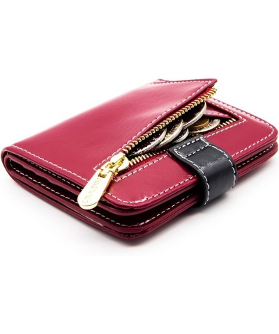 Small Wallets for Women Compact Bifold Pocket RFID Blocking Genuine Leather Wallet Mini Purse with ID Window Coin Pocket Brow...