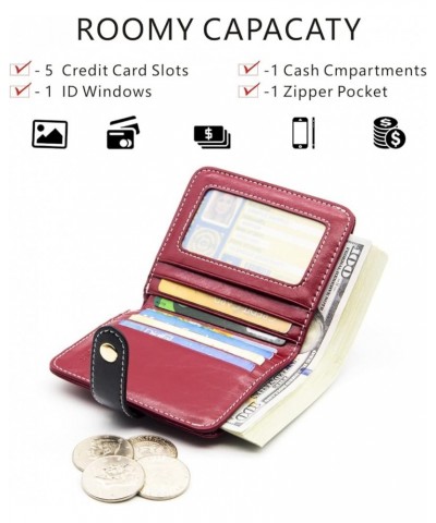 Small Wallets for Women Compact Bifold Pocket RFID Blocking Genuine Leather Wallet Mini Purse with ID Window Coin Pocket Brow...