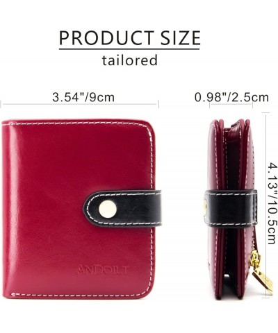 Small Wallets for Women Compact Bifold Pocket RFID Blocking Genuine Leather Wallet Mini Purse with ID Window Coin Pocket Brow...