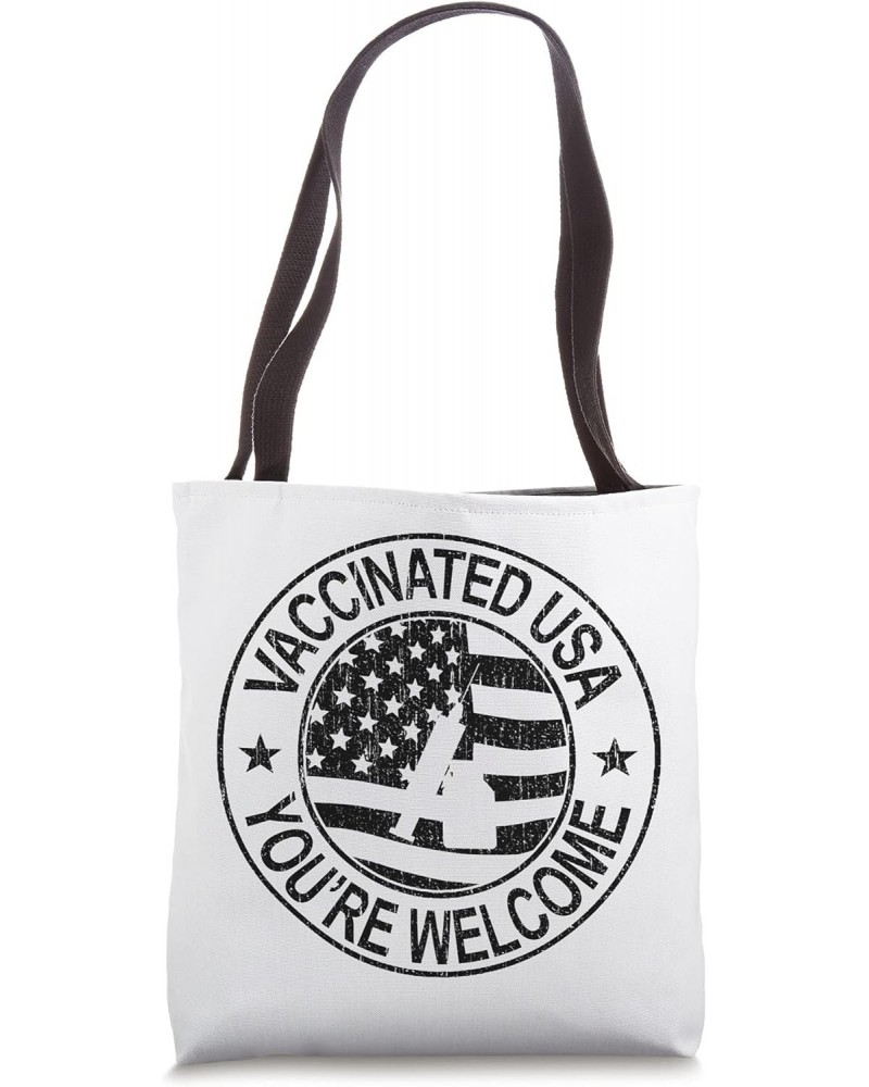 Vaccinated USA Shirt American Flag Vaccine Im Vaccinated USA Tote Bag $14.75 Totes