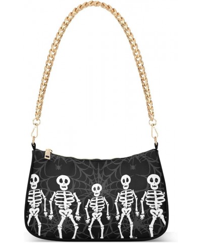 Shoulder Bags for Women Skeleton Skull and Rose Flowers Hobo Tote Handbag Small Clutch Purse with Zipper Closure Multi12 $15....