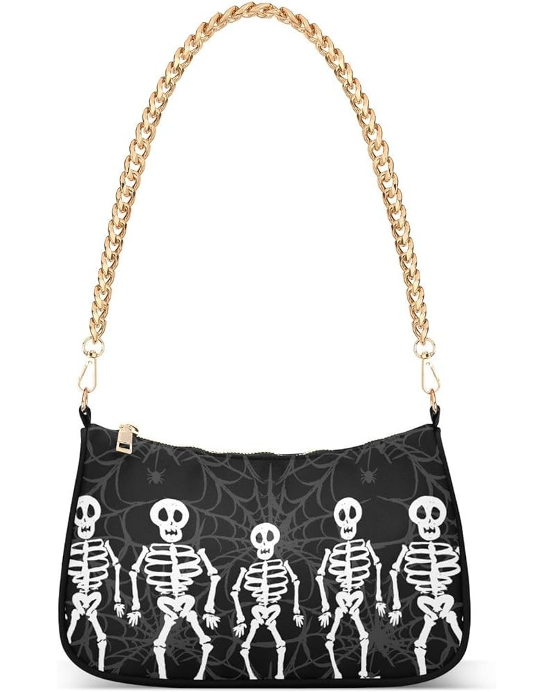 Shoulder Bags for Women Skeleton Skull and Rose Flowers Hobo Tote Handbag Small Clutch Purse with Zipper Closure Multi12 $15....