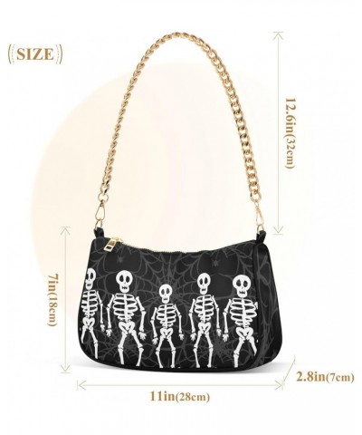 Shoulder Bags for Women Skeleton Skull and Rose Flowers Hobo Tote Handbag Small Clutch Purse with Zipper Closure Multi12 $15....