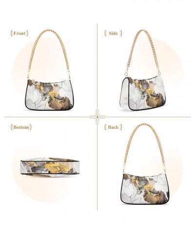 Shoulder Bag Fluid Luxury Marble Golden Grey Women Clutch Handbag Shoulder Purch Boho Bag Date Chain Bag Tote Bag Spring Holi...