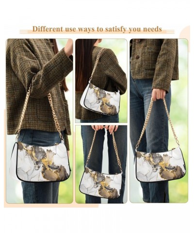 Shoulder Bag Fluid Luxury Marble Golden Grey Women Clutch Handbag Shoulder Purch Boho Bag Date Chain Bag Tote Bag Spring Holi...