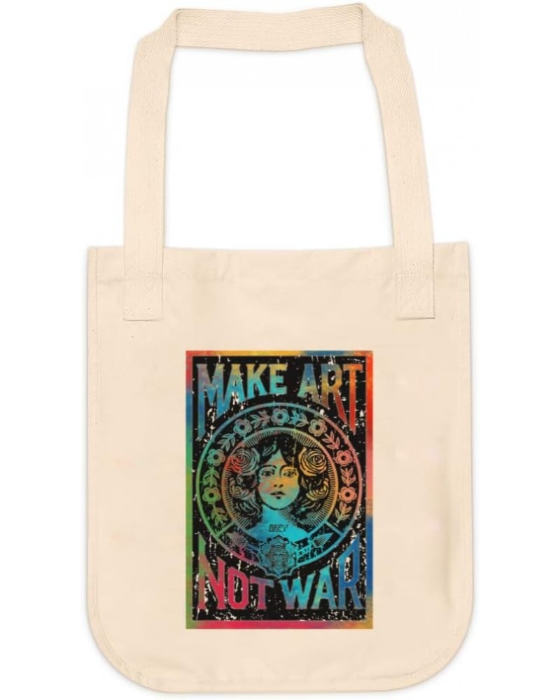 Make Art Not War Peace Hippie Tote bag for Women And Men Graphic Shoulder Bags Casual Cloth Purses and Aesthetic Handbags $18...