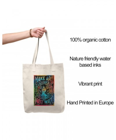 Make Art Not War Peace Hippie Tote bag for Women And Men Graphic Shoulder Bags Casual Cloth Purses and Aesthetic Handbags $18...