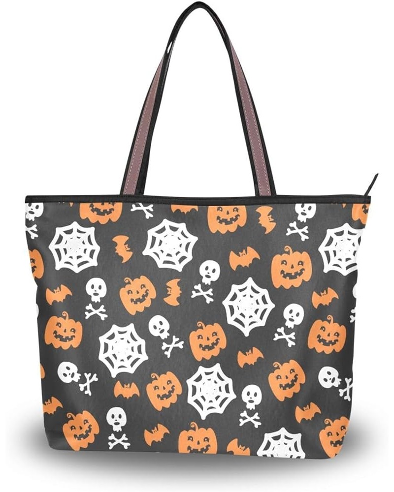 Tote Bag Women Handbag Stylish Tote Handbag for Women Hobo Bag Printed Handbag Tote Bag Halloween Pumpkin Lantern Skull $11.0...