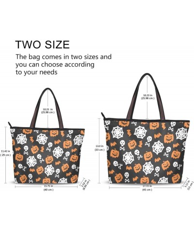 Tote Bag Women Handbag Stylish Tote Handbag for Women Hobo Bag Printed Handbag Tote Bag Halloween Pumpkin Lantern Skull $11.0...