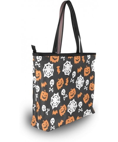 Tote Bag Women Handbag Stylish Tote Handbag for Women Hobo Bag Printed Handbag Tote Bag Halloween Pumpkin Lantern Skull $11.0...