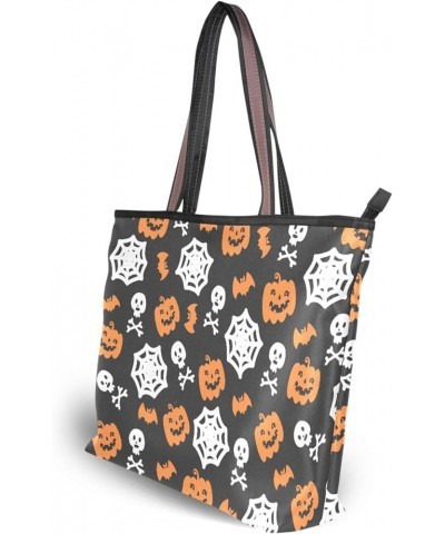 Tote Bag Women Handbag Stylish Tote Handbag for Women Hobo Bag Printed Handbag Tote Bag Halloween Pumpkin Lantern Skull $11.0...