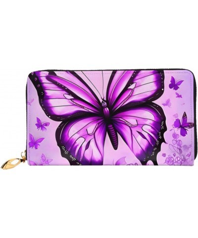 Purple Butterfly&*Women'S Zipped Wallet With Multiple Card Slots. With Zipped Coin Pocket. $19.49 Wallets