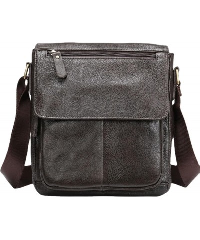 Messenger Bag For Men Shoulder Bag Genuine Leather Purse Crossbody Bag A-coffee $63.16 Totes