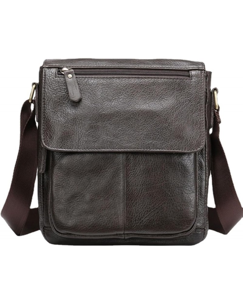 Messenger Bag For Men Shoulder Bag Genuine Leather Purse Crossbody Bag A-coffee $63.16 Totes