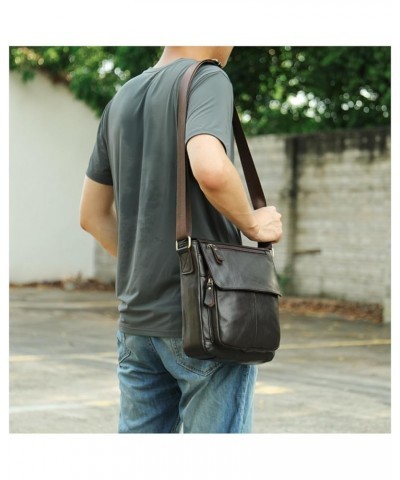 Messenger Bag For Men Shoulder Bag Genuine Leather Purse Crossbody Bag A-coffee $63.16 Totes