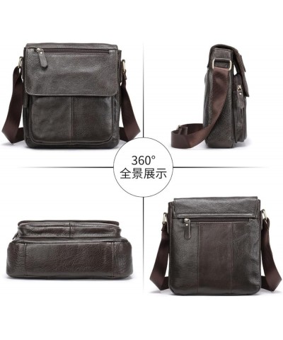 Messenger Bag For Men Shoulder Bag Genuine Leather Purse Crossbody Bag A-coffee $63.16 Totes