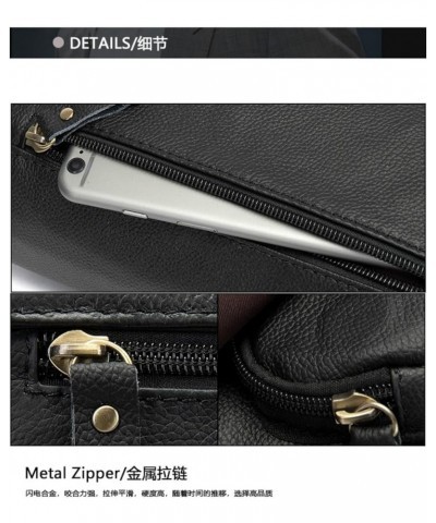 Messenger Bag For Men Shoulder Bag Genuine Leather Purse Crossbody Bag A-coffee $63.16 Totes