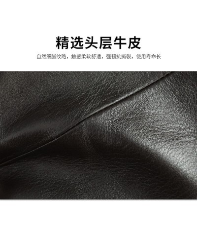 Messenger Bag For Men Shoulder Bag Genuine Leather Purse Crossbody Bag A-coffee $63.16 Totes