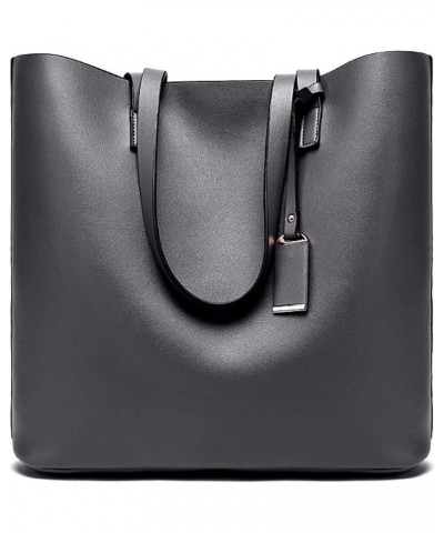 Women's mother's bag, women's bag, European and American PU shoulder bag Dark Gray $24.73 Shoulder Bags