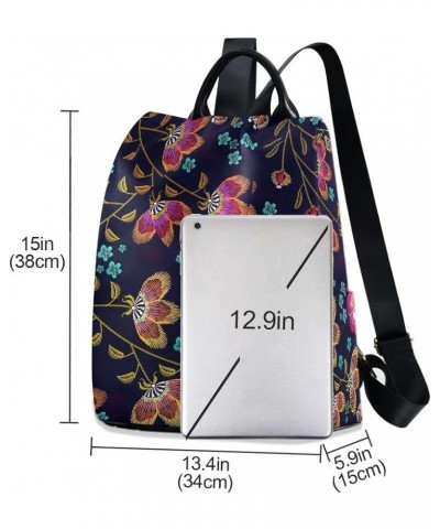 Canada Flag Maple Leaf Women Backpack Purse Anti-theft Fashion Travel Hiking Bag Colorful Flowers 11 $21.14 Backpacks